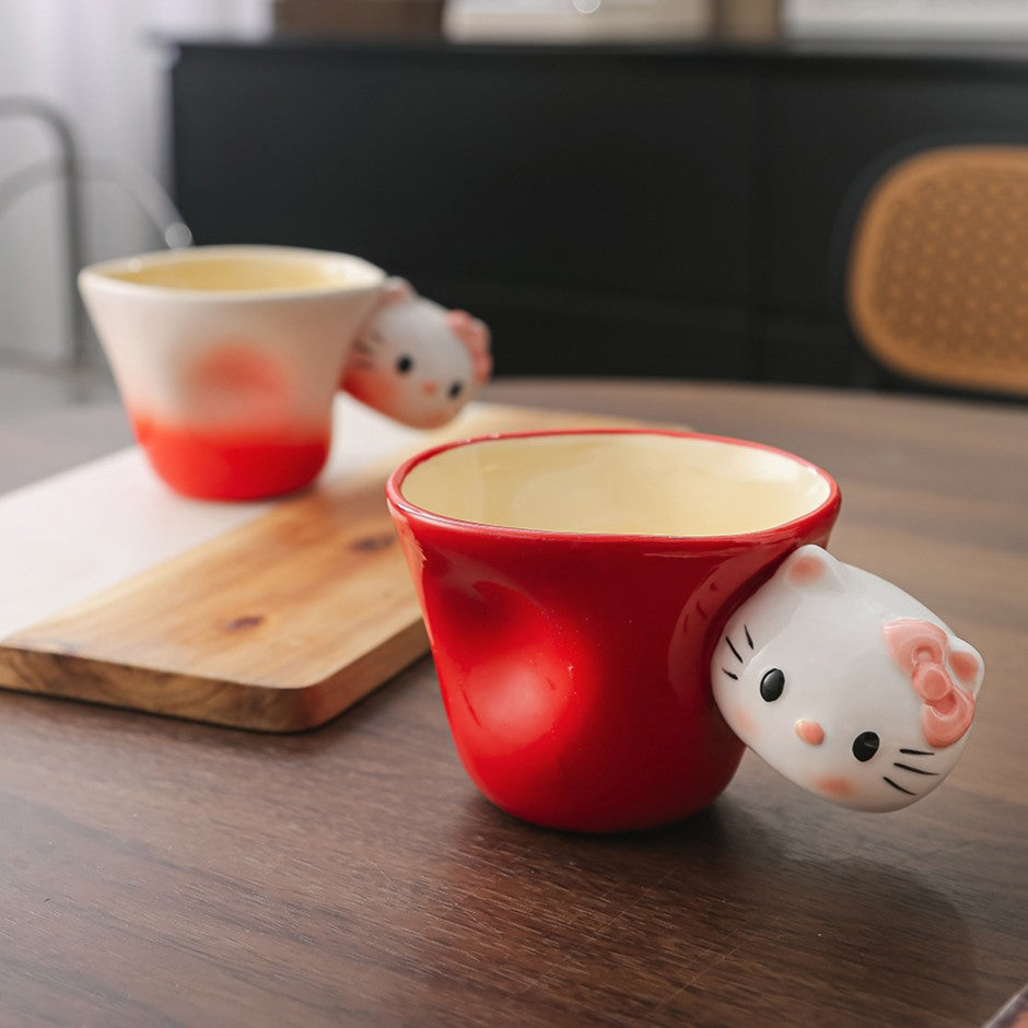 Taza de cerámica artesanal con gatito – 350ml