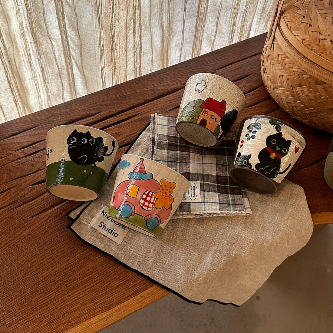 Handmade Handleless Ceramic Coffee Cup