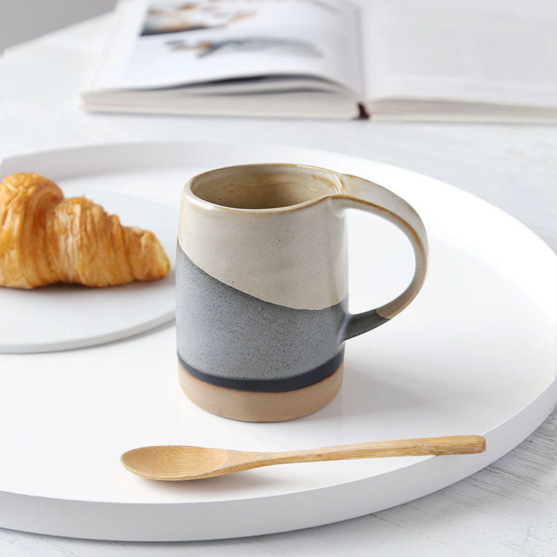 Tasse à café vintage en grès fait main, émaillée au four