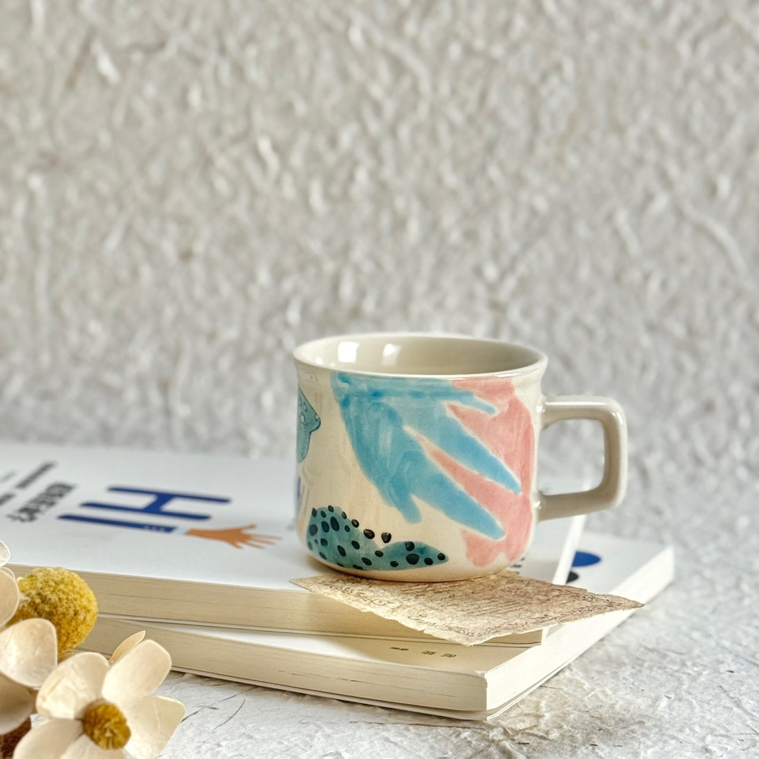 Taza de espresso pintada a mano con decoración bajo cubierta – 150ml