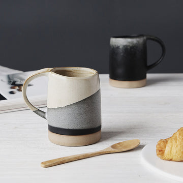 Tasse à café vintage en grès fait main, émaillée au four
