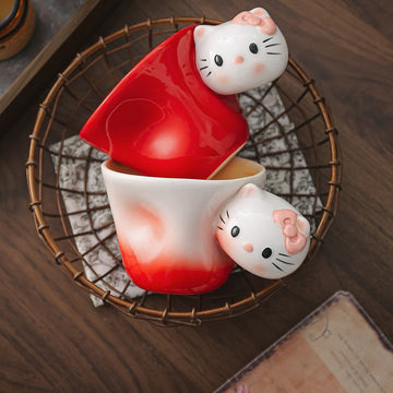 Taza de cerámica artesanal con gatito – 350ml