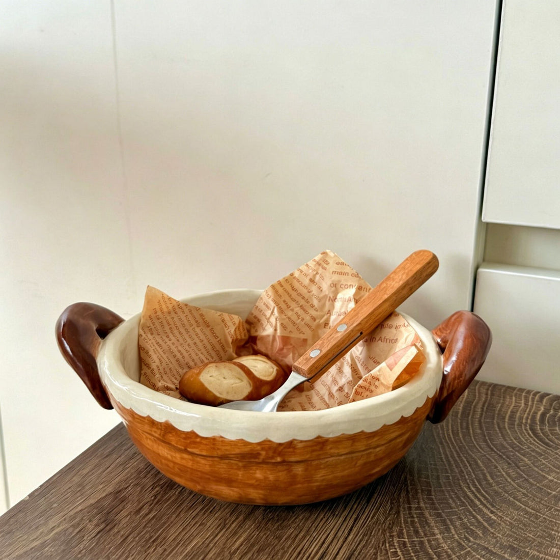 Vintage Handcrafted Ceramic Ramen Bowl with Handles - 800ML