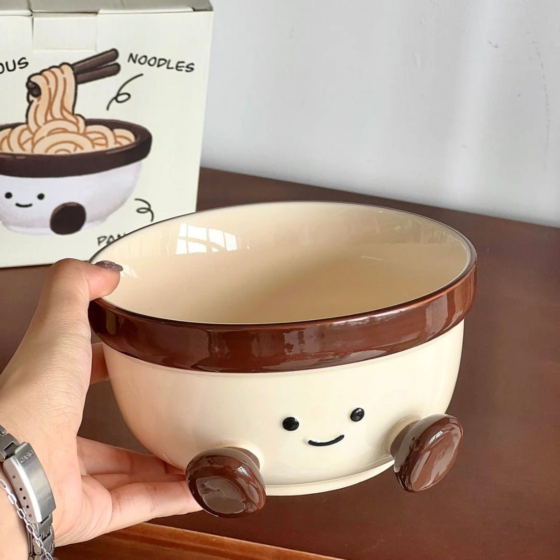Cute Footed Ceramic Bowl with Little Feet - 1000ML