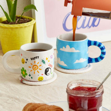 Handmade DIY Paint-Your-Own Ceramic Mug Set