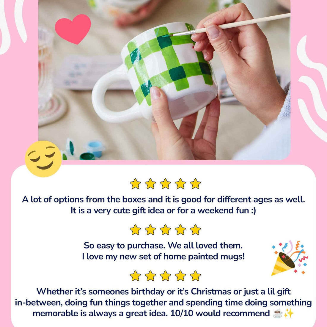 Handmade DIY Paint-Your-Own Ceramic Mug Set