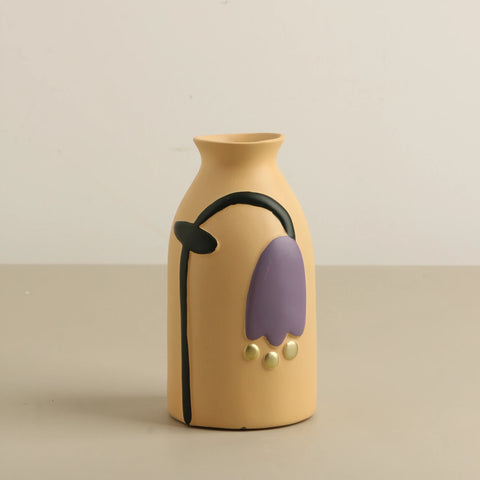 Blumenvase aus handbemalter Keramik