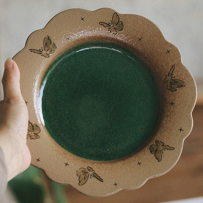 Handmade Crackle Glaze Ceramic Plate
