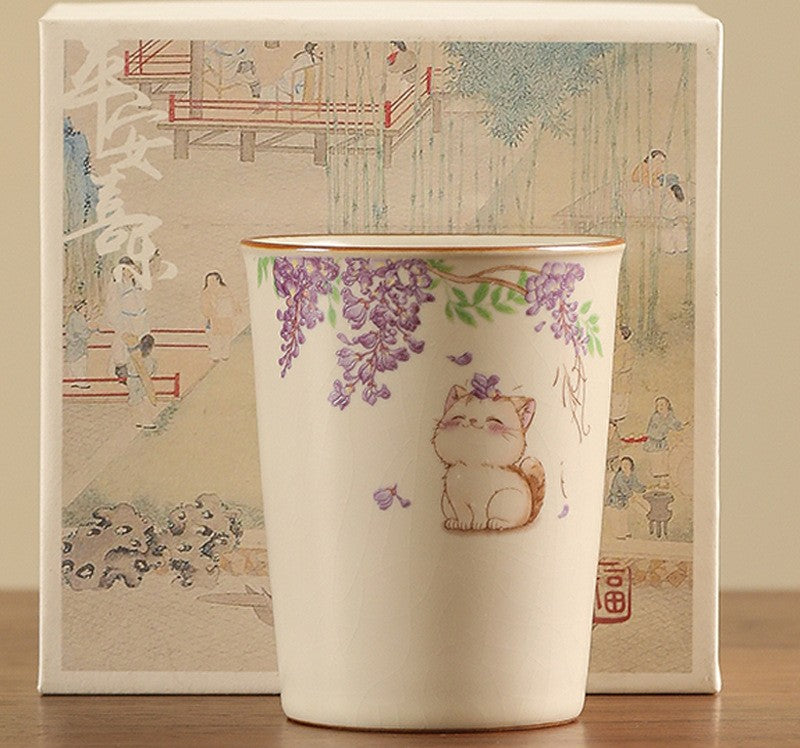 Handcrafted Ru Kiln Ceramic Coffee Cup