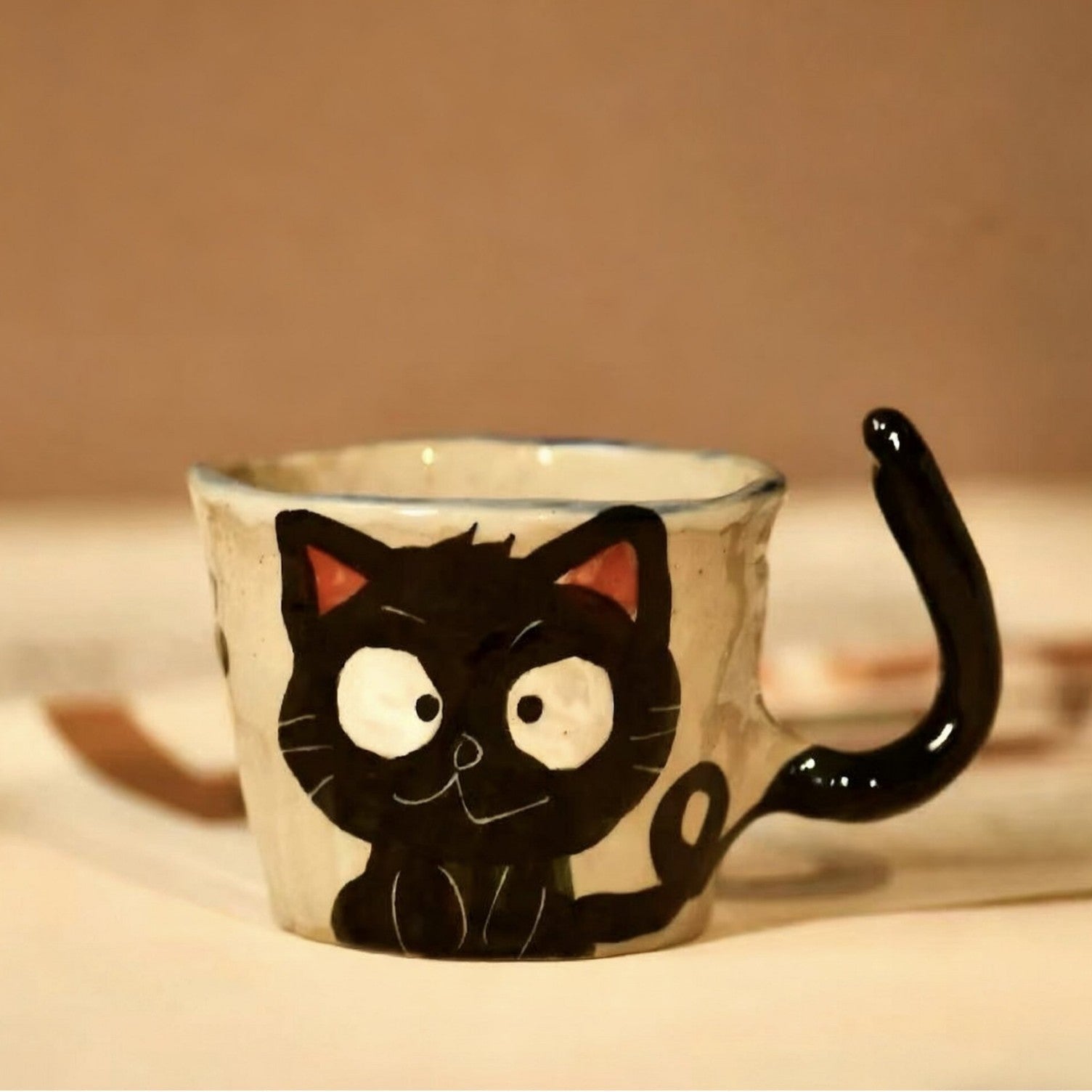 Handmade Rustic Cat Ceramic Coffee Mug - StillMug